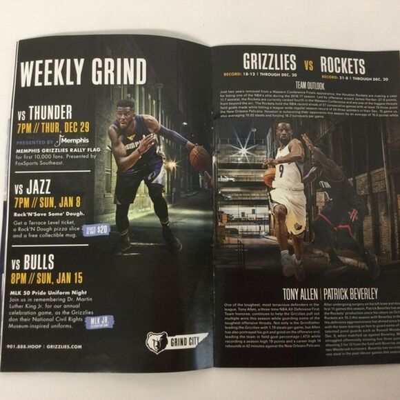 Memphis Grizzlies 2016-17 Official NBA Game Program – Marc Gasol – Collectible - Picture 2 of 4